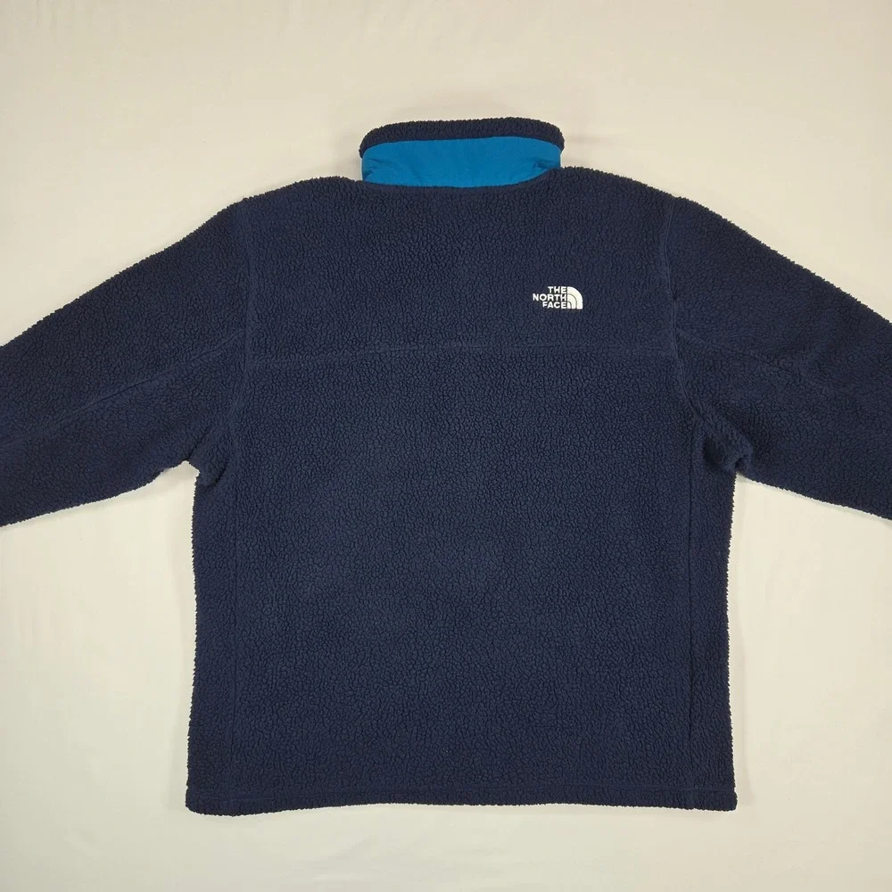 The North Face Men Gorpcore Snap Fleece Pullover Navy Teal Outdoor XL‎